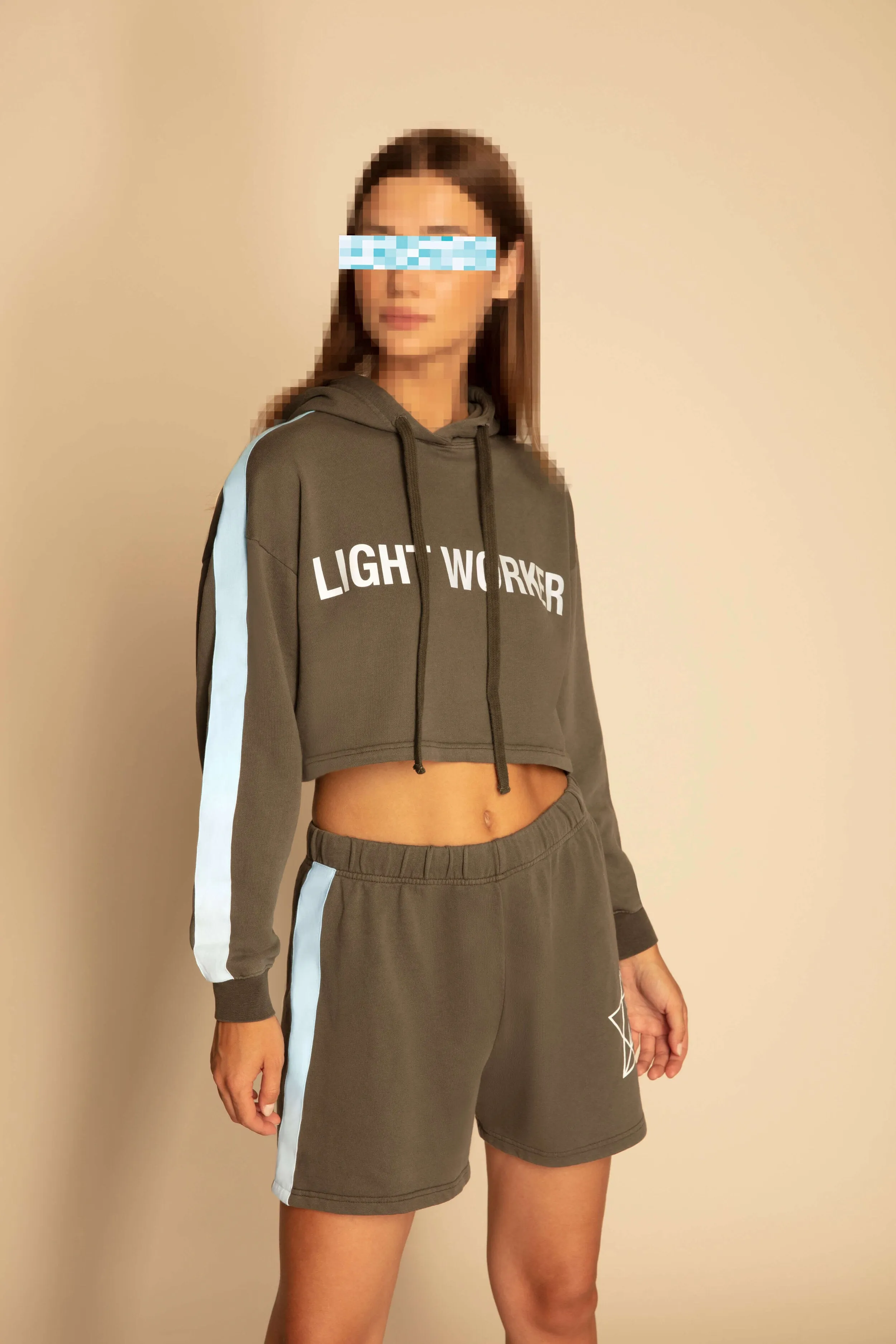 Light Worker Cropped Hoodie in Caladan