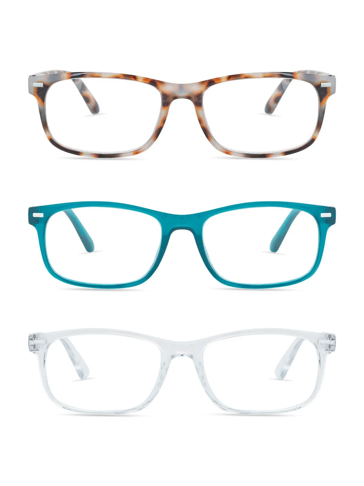 LOU 3-Pack Premium Reading Glasses with "FOCUS" Signature Font