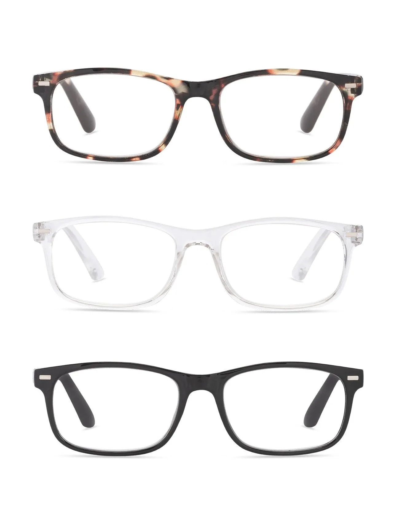 LOU 3-Pack Premium Reading Glasses with "READ" Signature Font