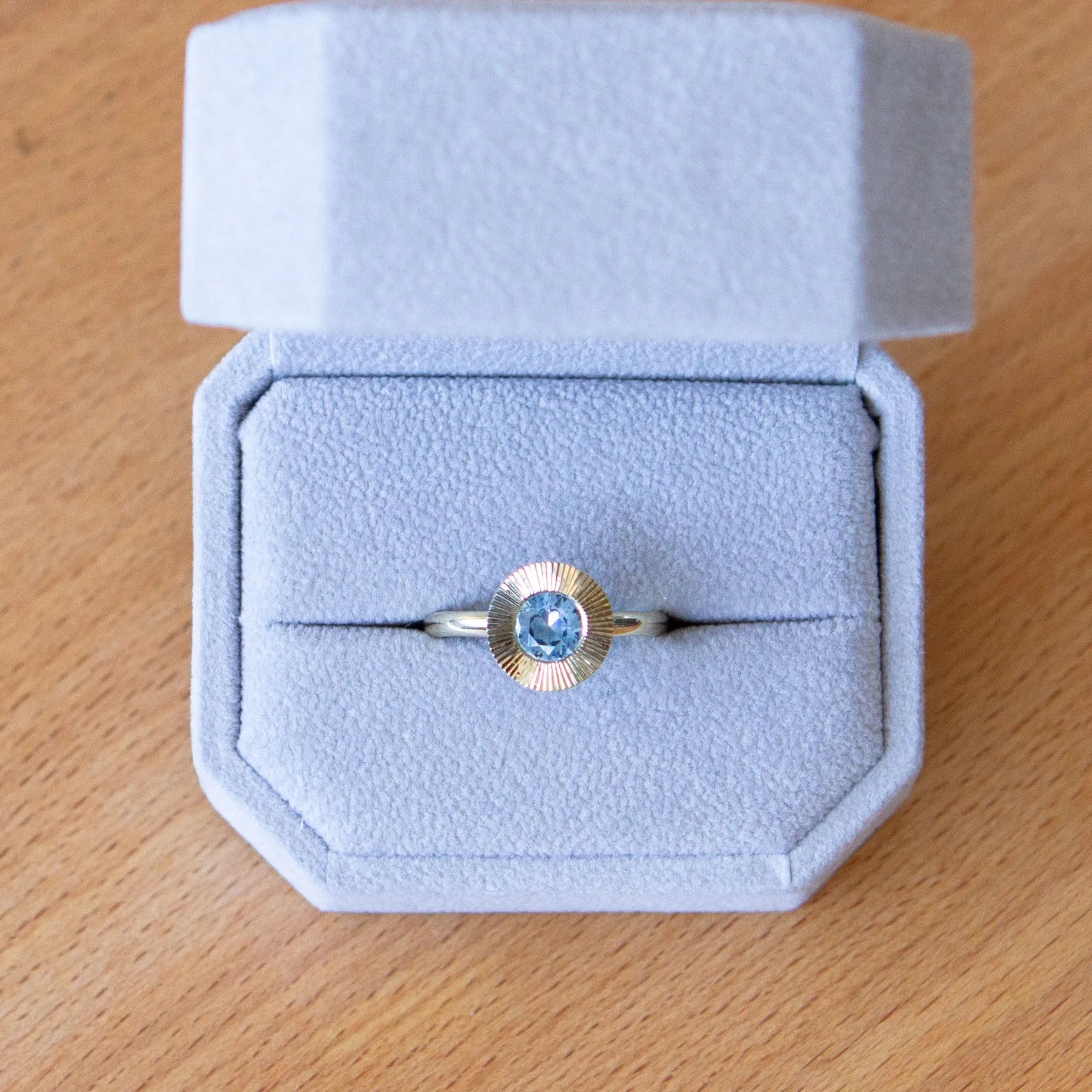 Medium Blue Montana Sapphire Aurora Solitaire