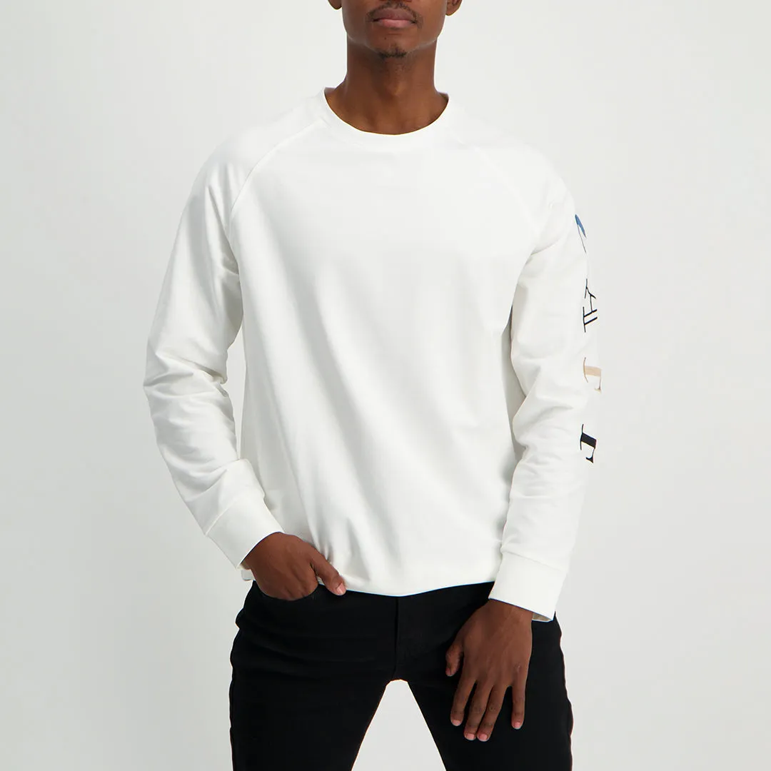 MENS ZAFF WHITE/NAVY COLOURBLOCK SWEATER