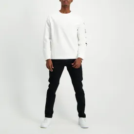 MENS ZAFF WHITE/NAVY COLOURBLOCK SWEATER