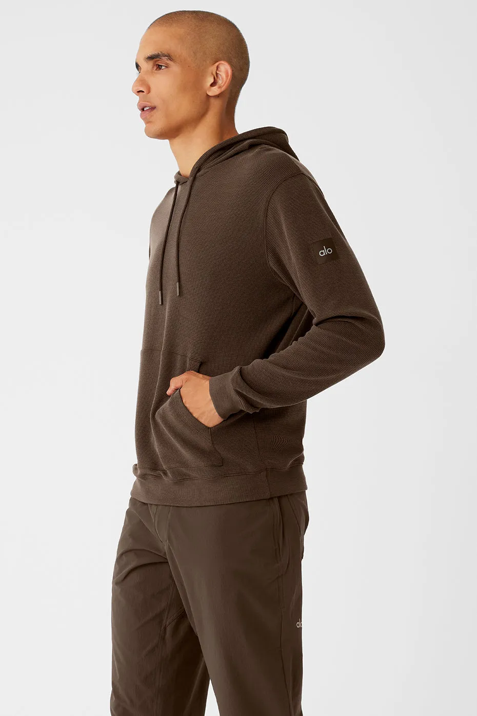 Micro Waffle Fast Break Hoodie - Espresso