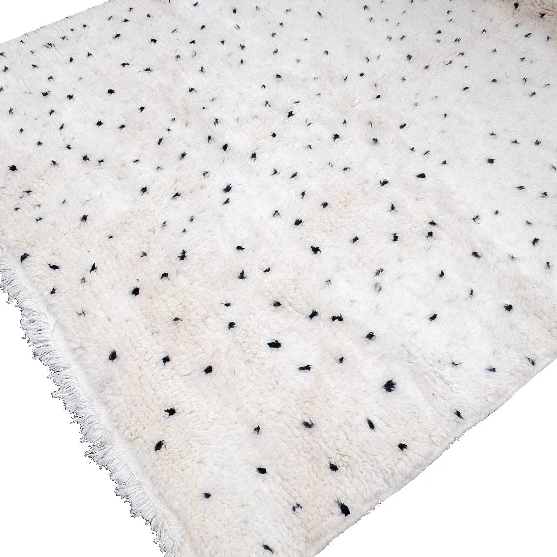 Moroccan Black Polka Dot Rug - Creamy White