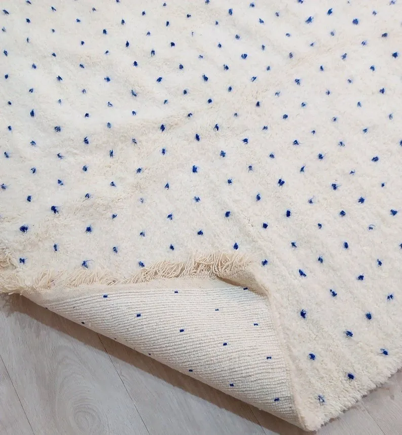 Moroccan Blue Polka Dot Rug