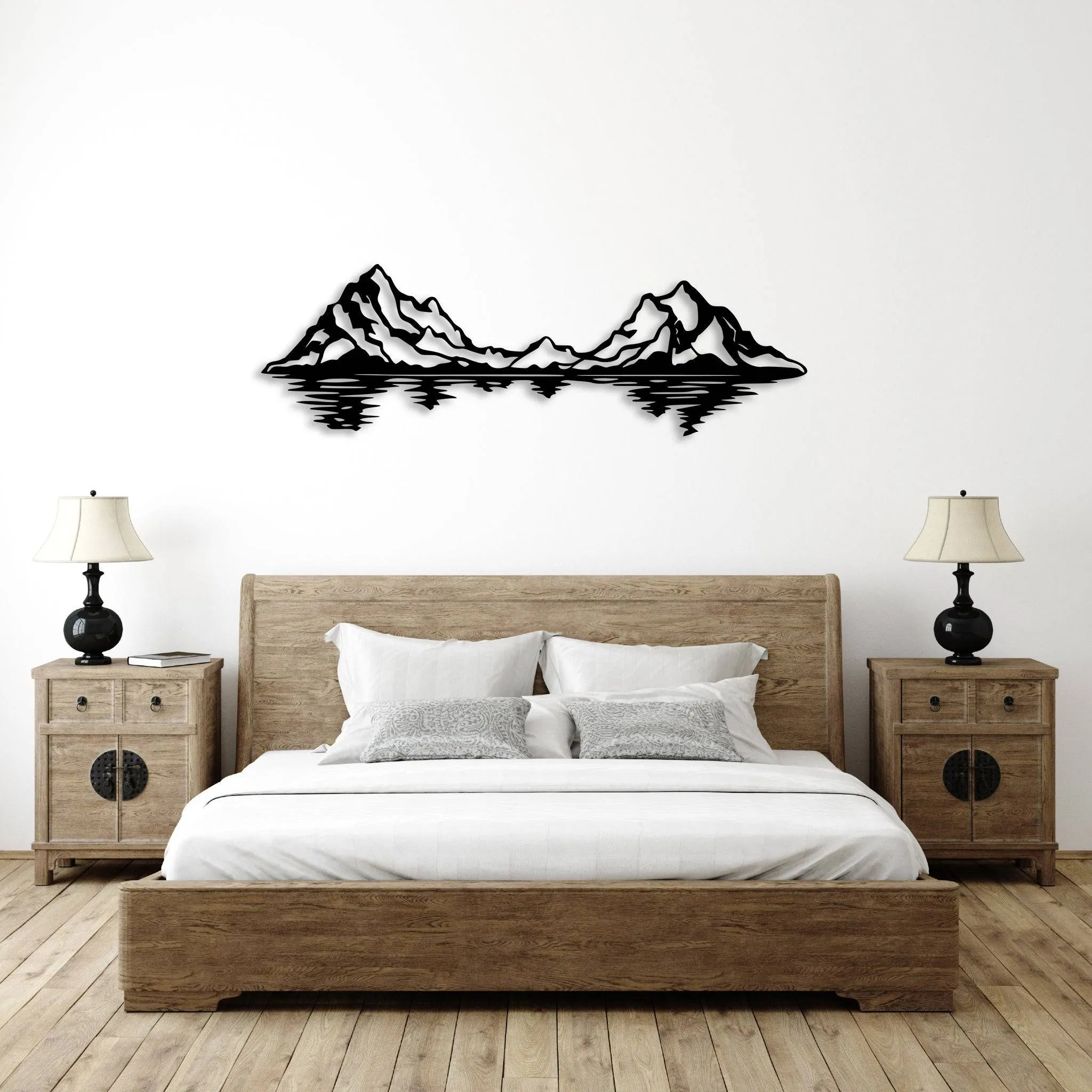 Mountain Range Reflection - Metal Wall Art