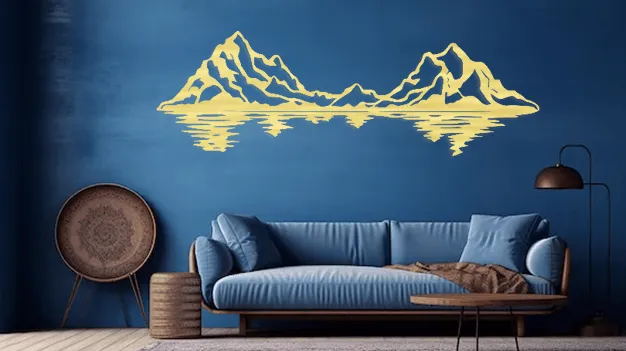 Mountain Range Reflection - Metal Wall Art