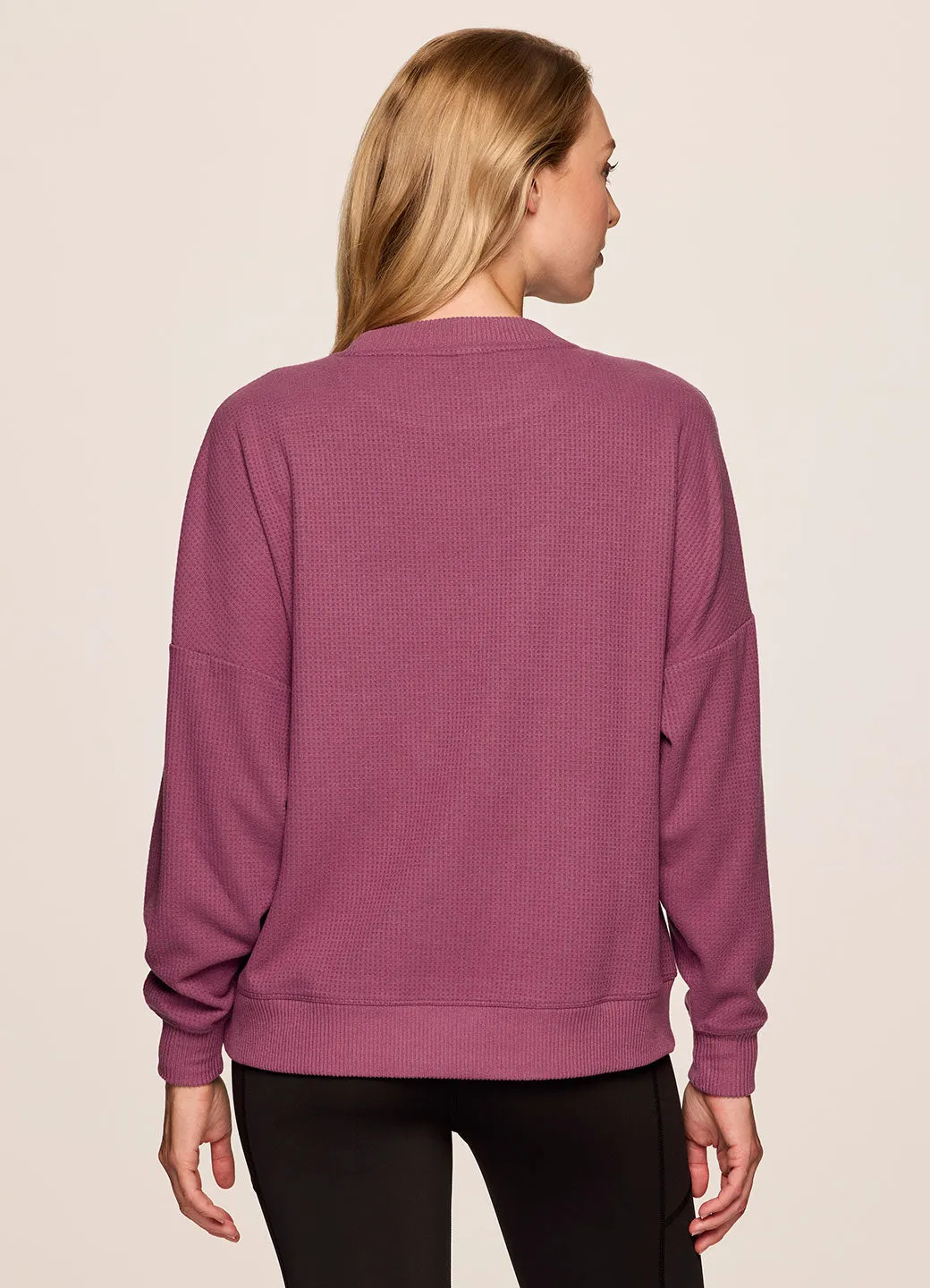 Off Days Relaxed Waffle Knit Sweatshirt