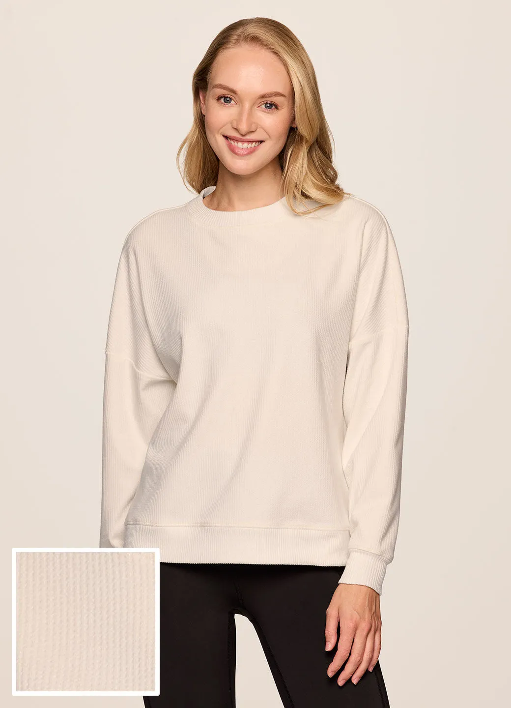 Off Days Relaxed Waffle Knit Sweatshirt