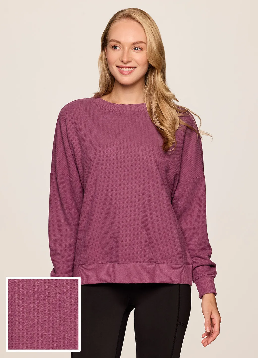 Off Days Relaxed Waffle Knit Sweatshirt