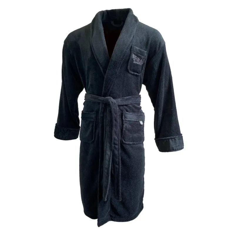 Official Sonic the Hedgehog Black Silhouette Adult Bath Robe - Cozy Dressing Gown for Fans