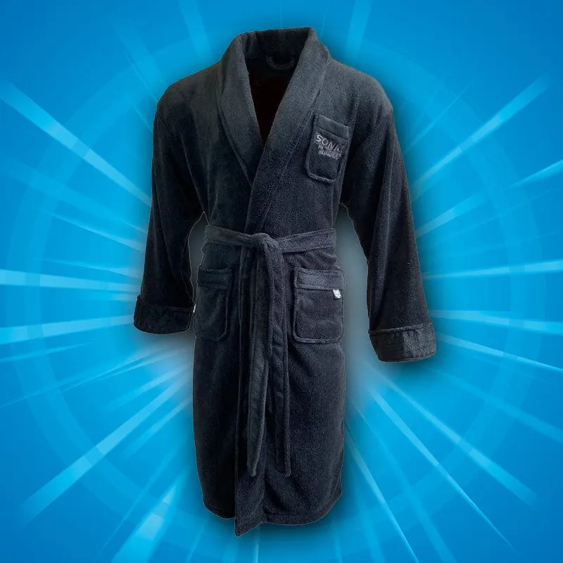 Official Sonic the Hedgehog Black Silhouette Adult Bath Robe - Cozy Dressing Gown for Fans