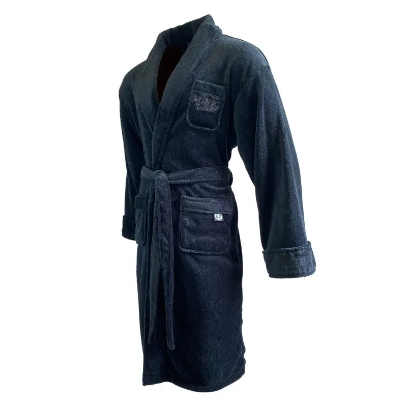 Official Sonic the Hedgehog Black Silhouette Adult Bath Robe - Cozy Dressing Gown for Fans