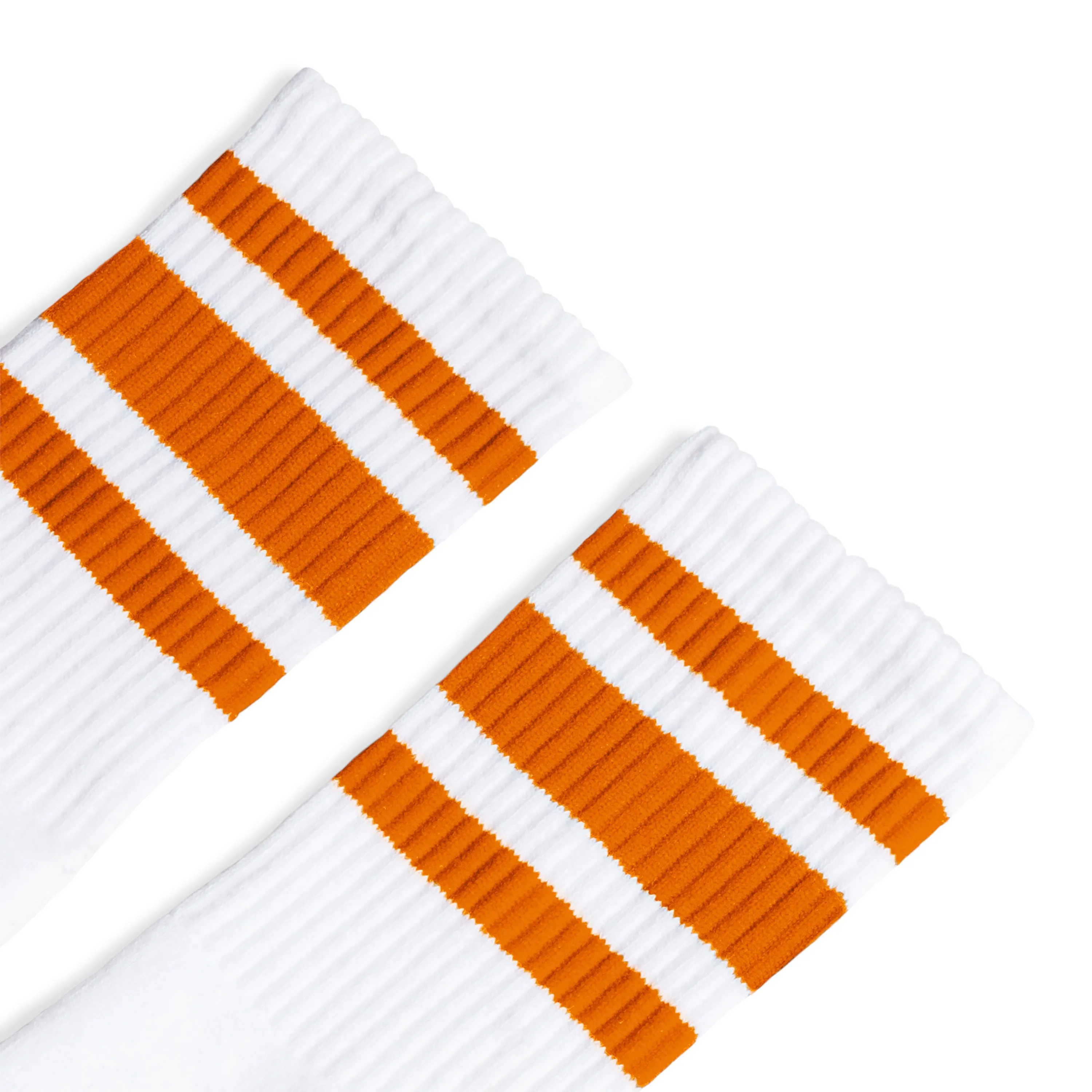 Orange Striped Socks | White