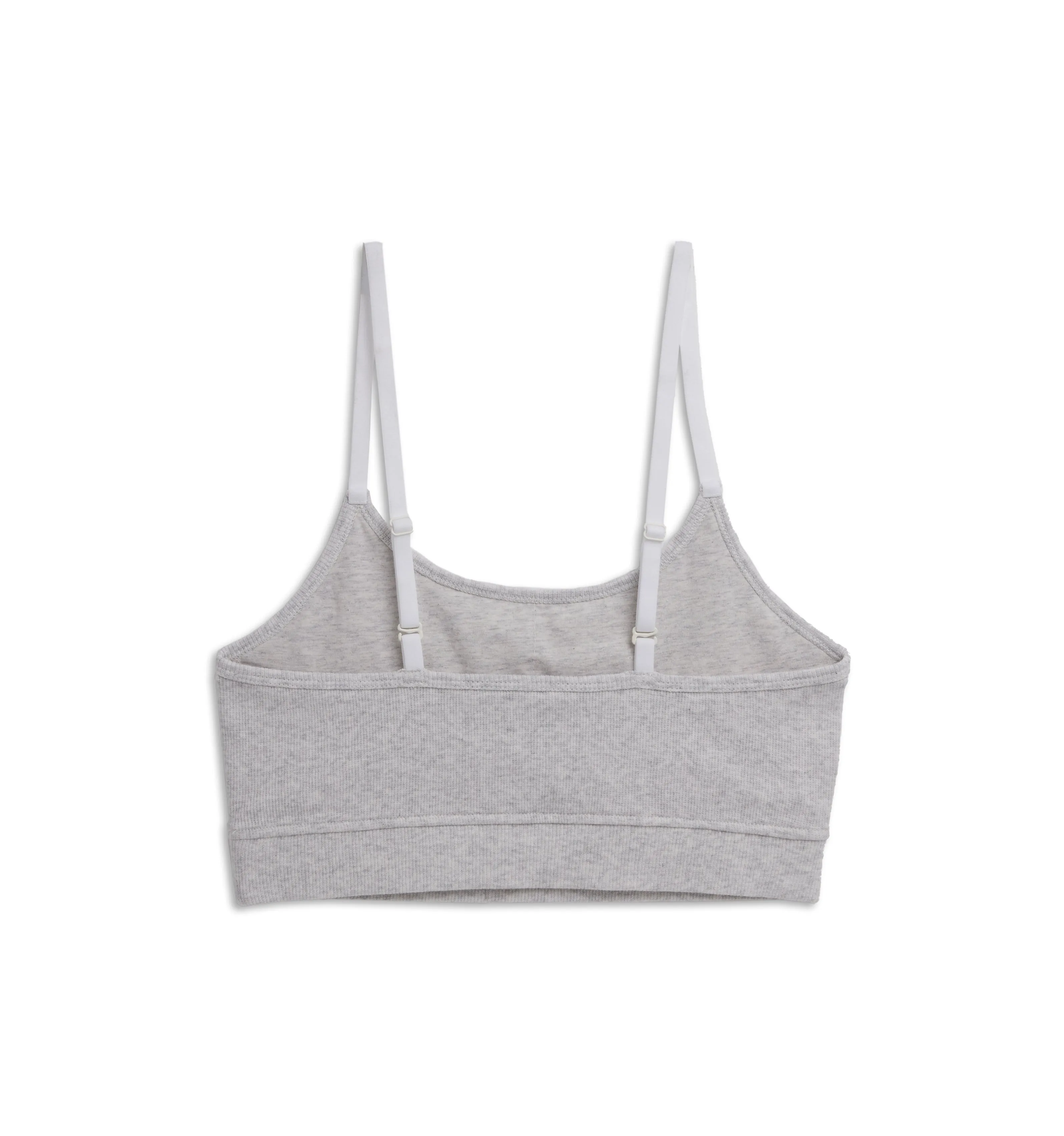 Organic Cotton Rib Low Cut Soft Bra - Cloud Gray