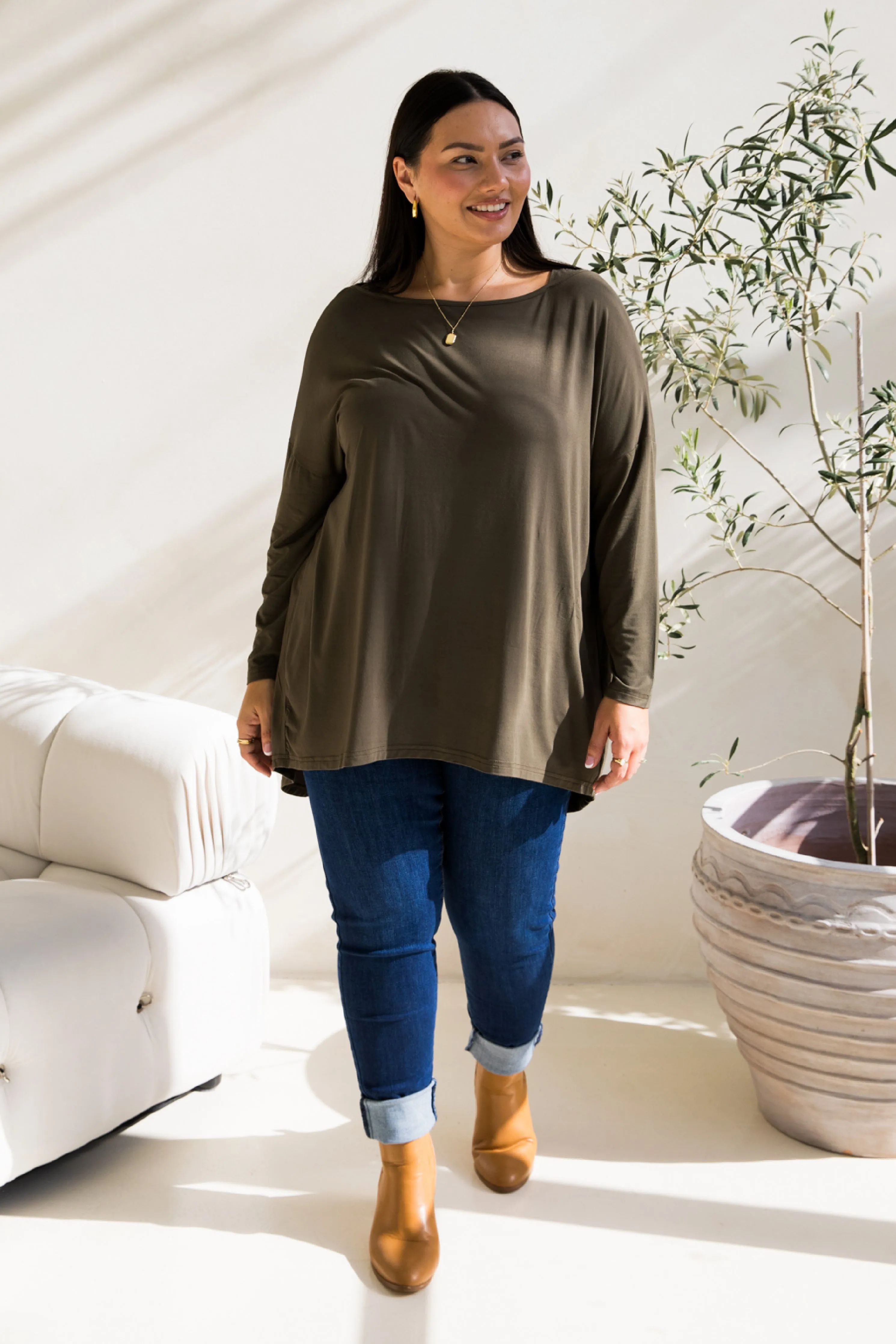 Pippa Top in Moss Green