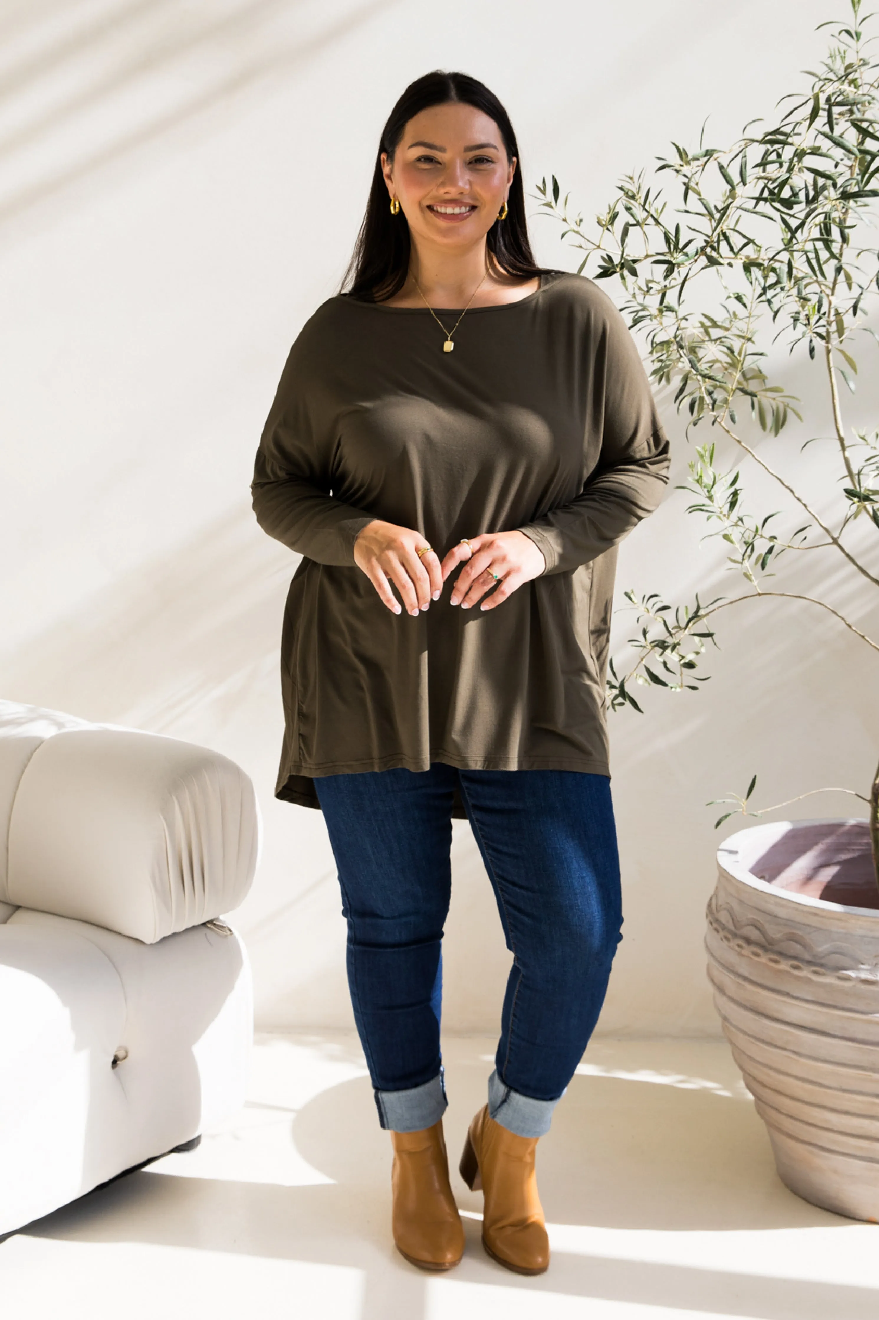 Pippa Top in Moss Green