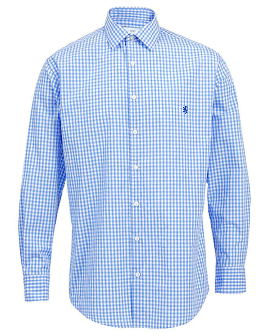 Pringle LS Blue Check Tailored Slim Fit Shirt