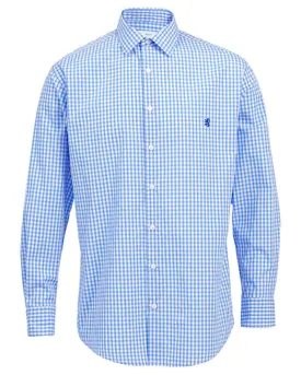 Pringle LS Blue Check Tailored Slim Fit Shirt