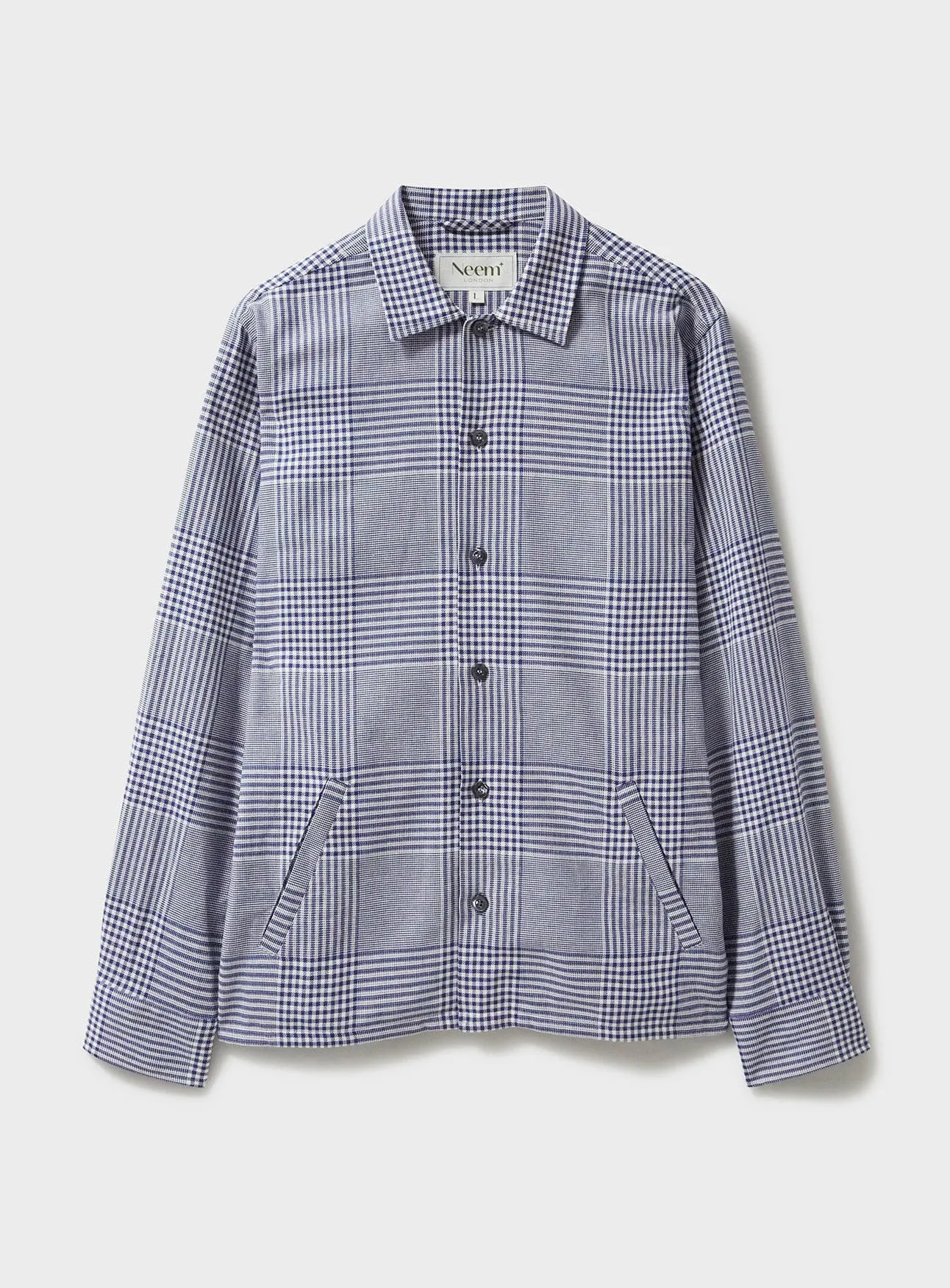 Recycled Cotton Navy Prince of Wales St James Overshirt