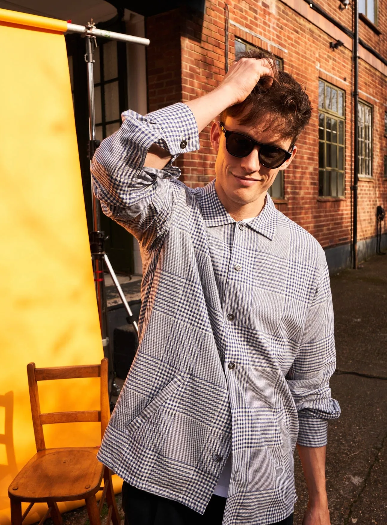 Recycled Cotton Navy Prince of Wales St James Overshirt