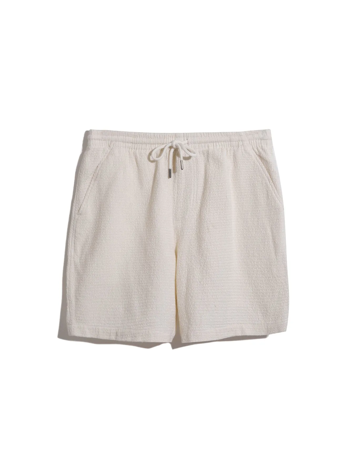 Redwald Waffle Drawstring Shorts In Ecru