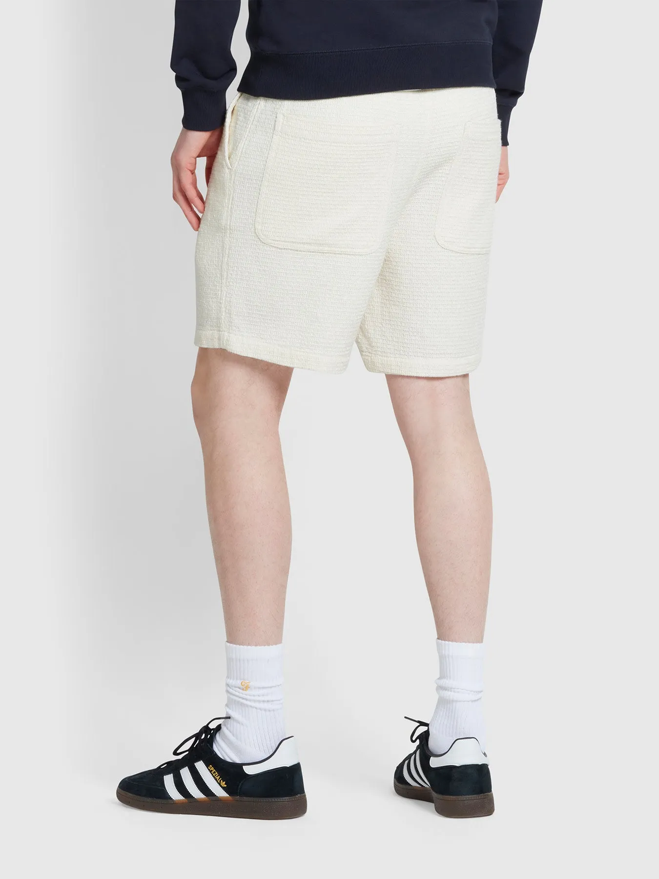 Redwald Waffle Drawstring Shorts In Ecru