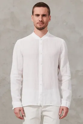 Regular-fit Mao Neck Linen Shirt