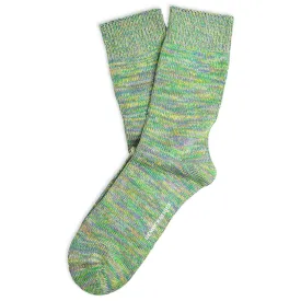 Relax Chunky Flat Knit Supermelange Socks Clear Purple / Sunshine  Yellow / Grass Green / Palm Springs Blue / Off White