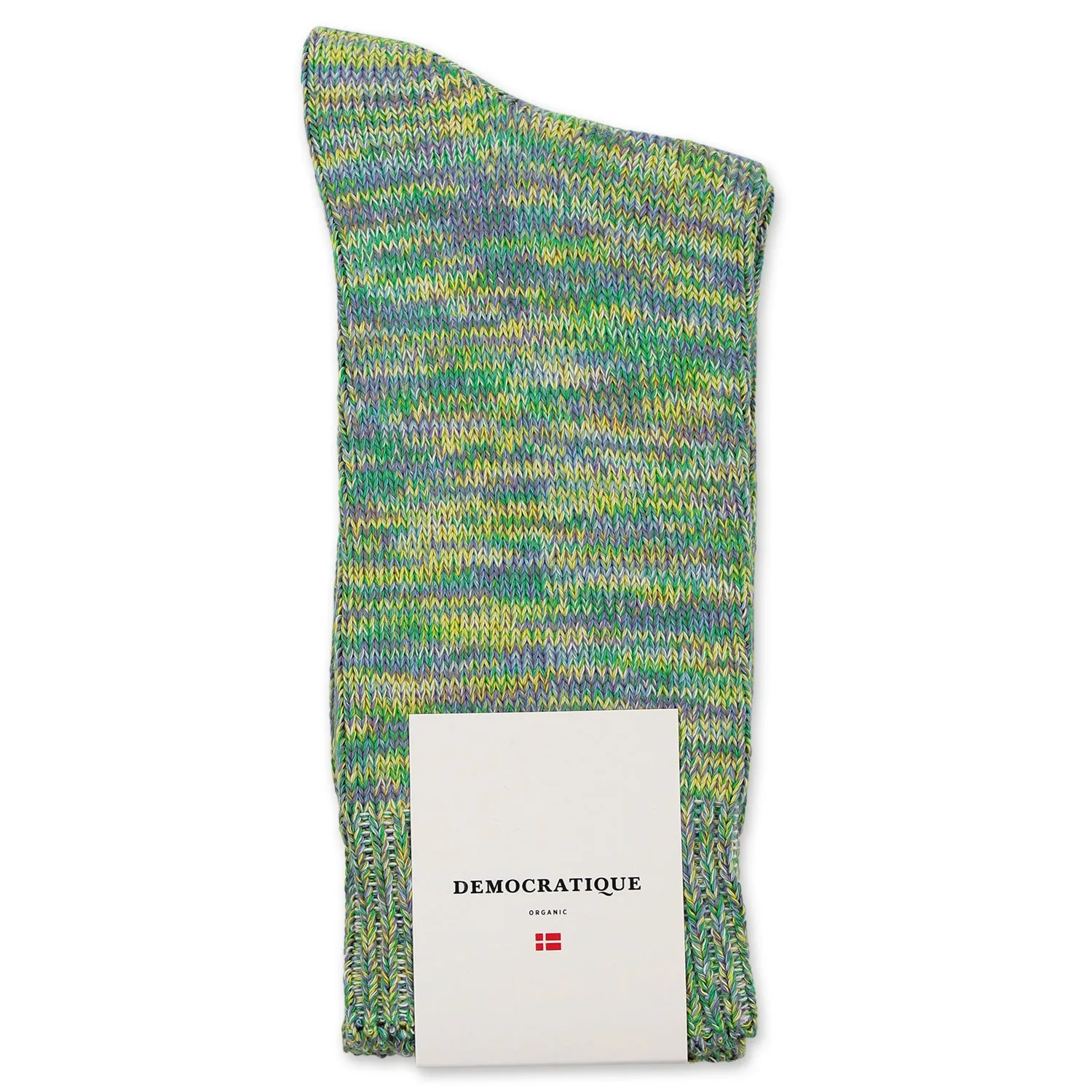 Relax Chunky Flat Knit Supermelange Socks Clear Purple / Sunshine  Yellow / Grass Green / Palm Springs Blue / Off White