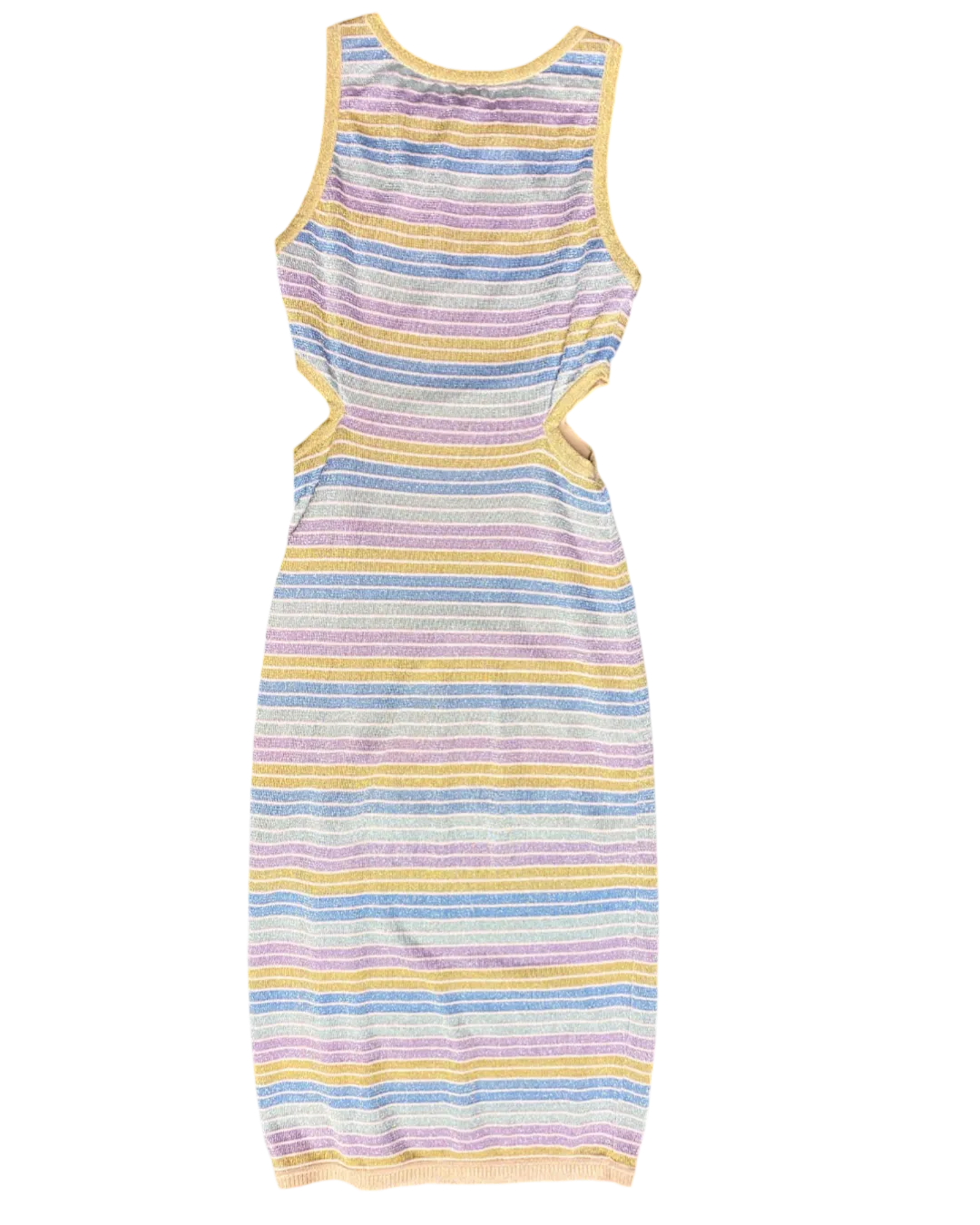 Size L - Suboo Striped Lurex Cutout Dress