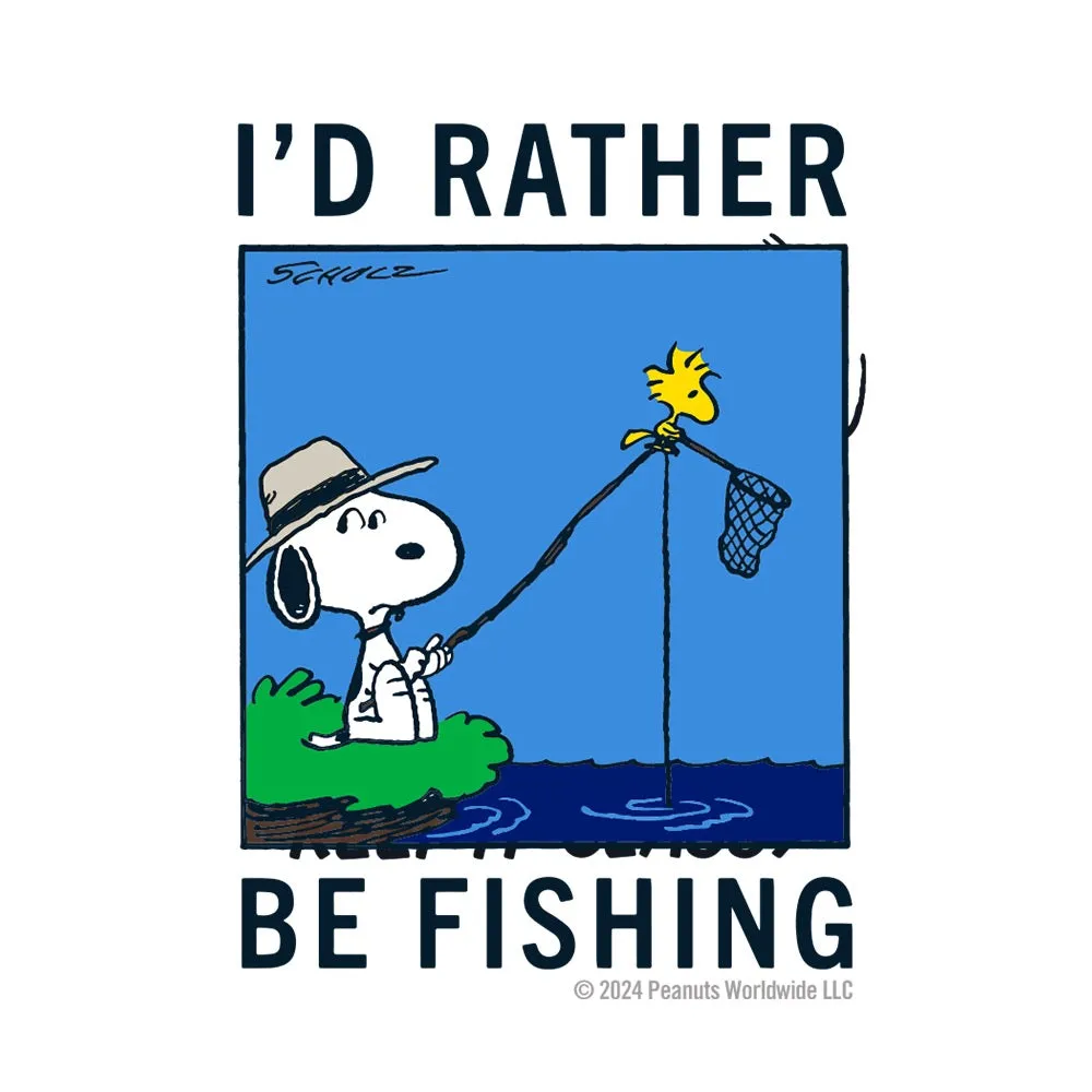 Snoopy I'd Rather Be Fishing White Mug