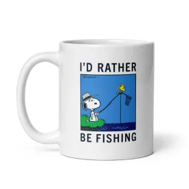 Snoopy I'd Rather Be Fishing White Mug