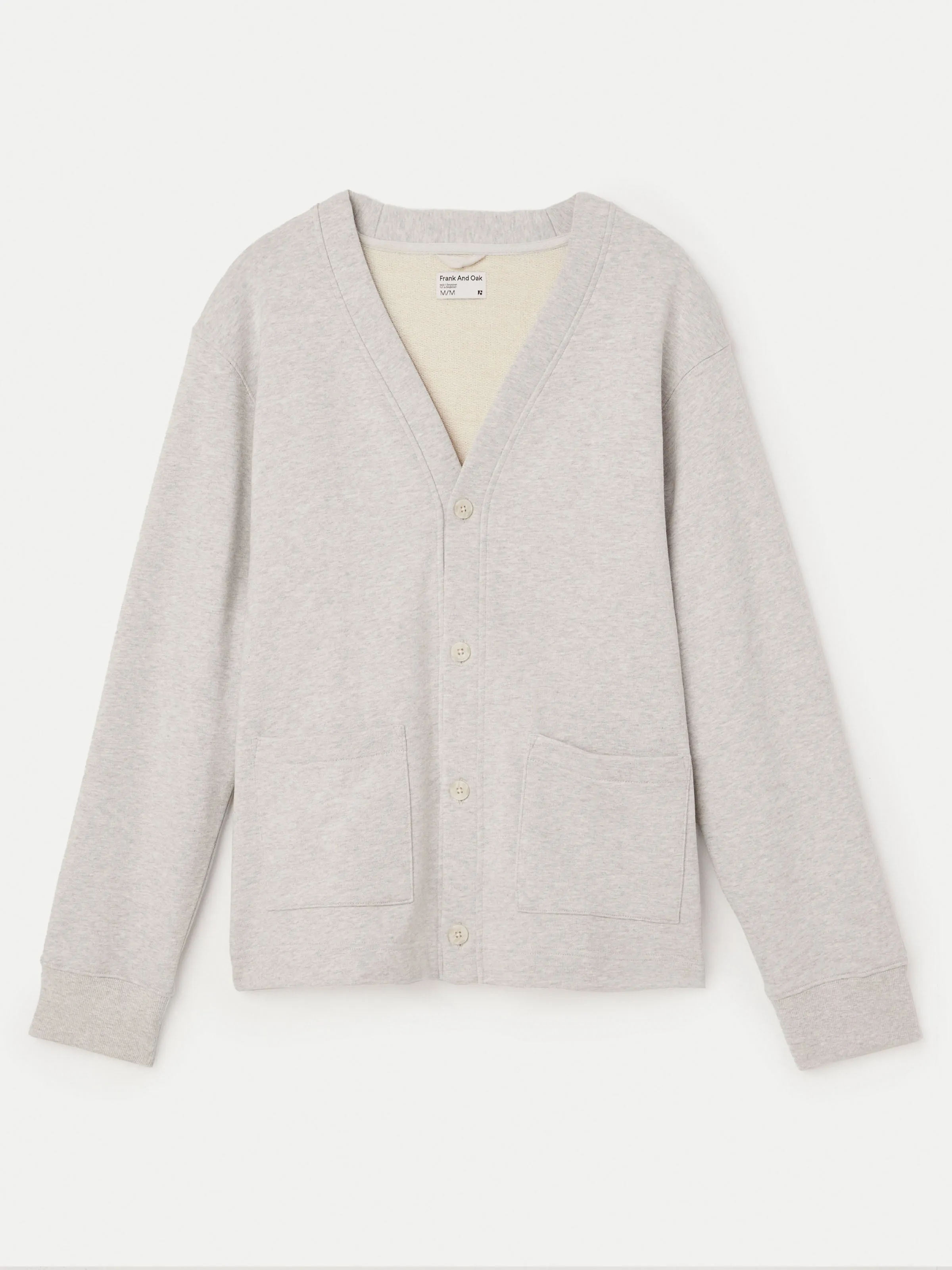 The French Terry Cardigan in Light Grey