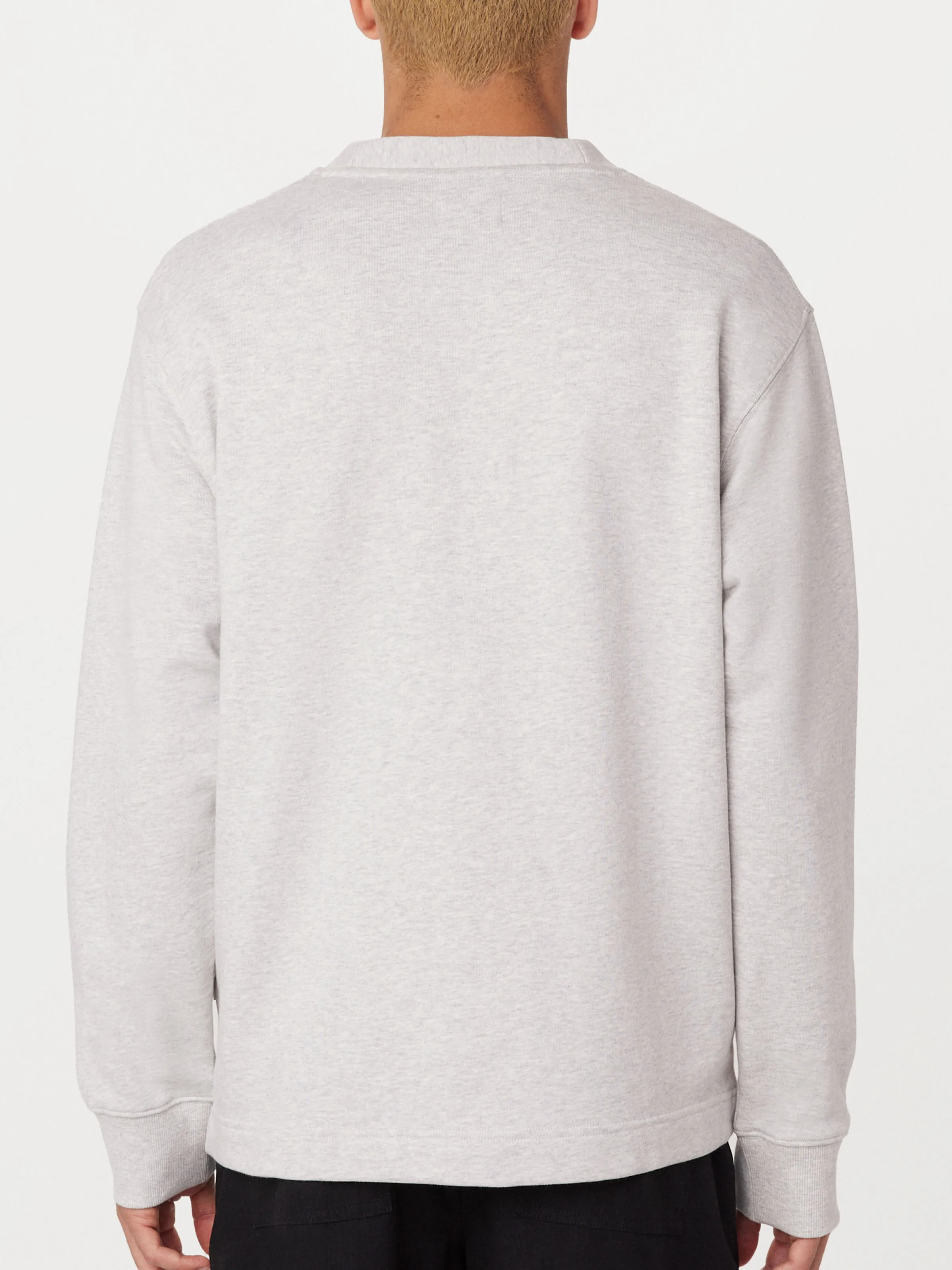 The French Terry Cardigan in Light Grey