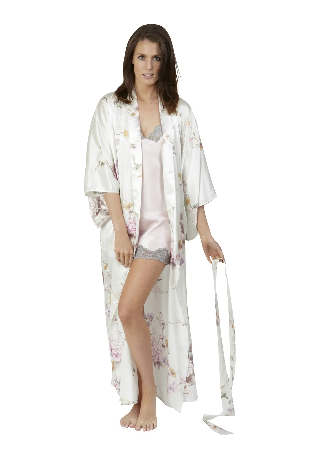 Tsuru Long Silk Kimono