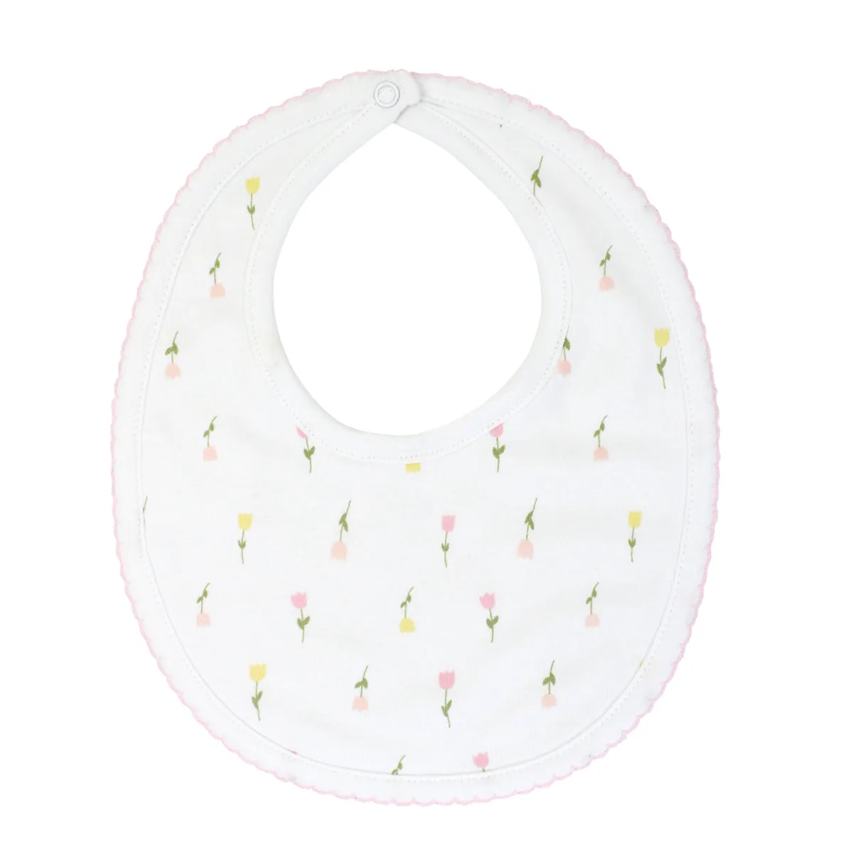 Tulip Flowers Printed Bib | Baby Girl