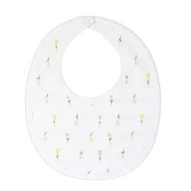 Tulip Flowers Printed Bib | Baby Girl