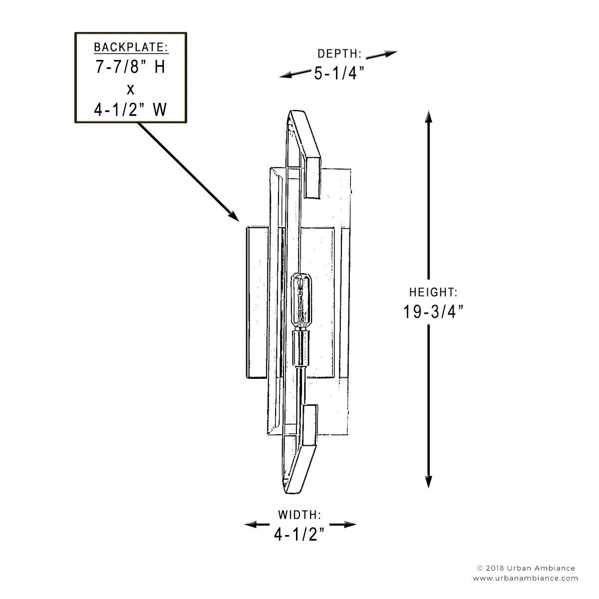 UHP2138 Contemporary Bath / Wall Light, 19.75"H x 4.5"W, Brushed Bronze Finish, Sevilla Collection