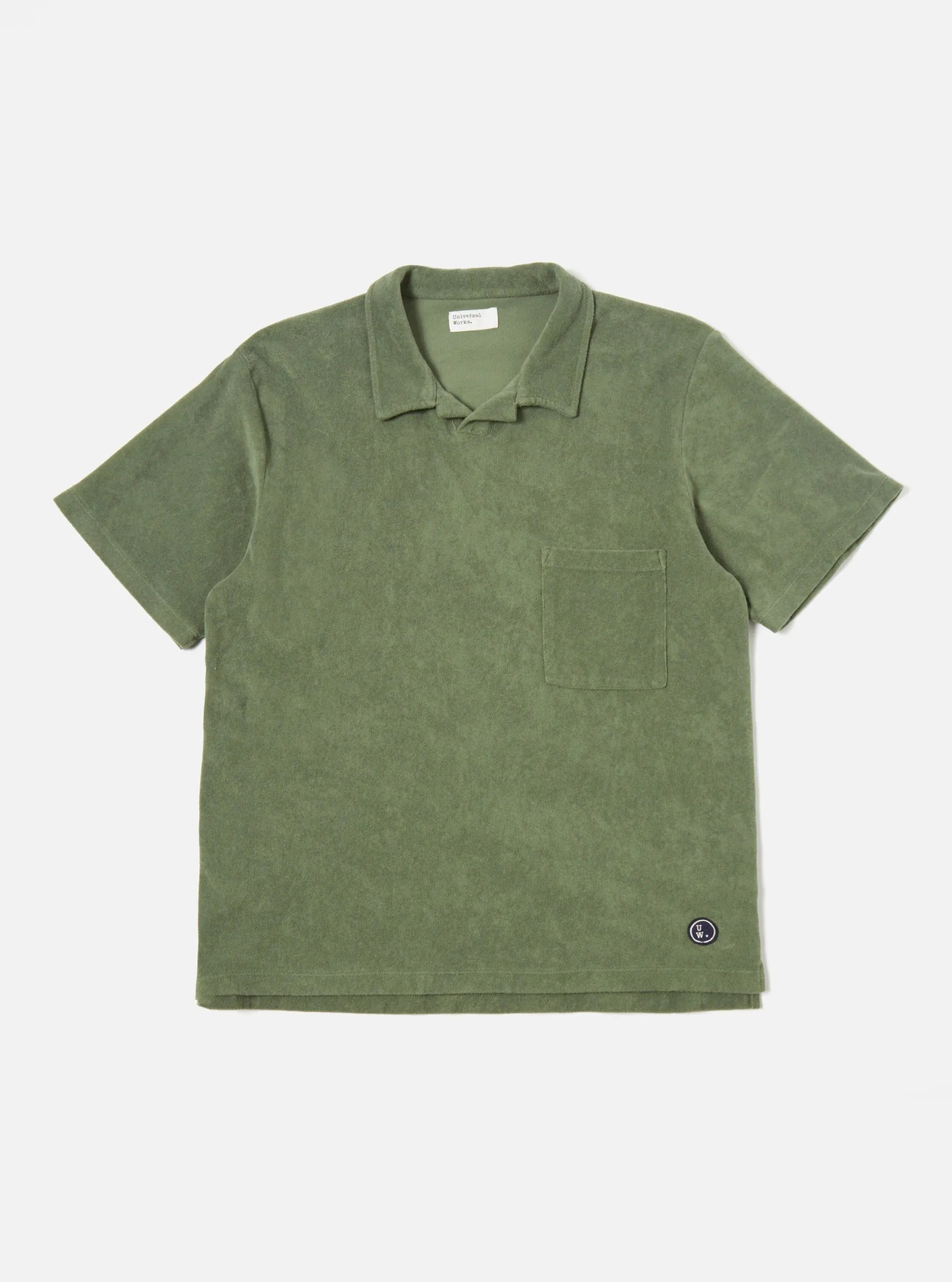 Universal Works Birch Green Terry Vacation Polo Shirt