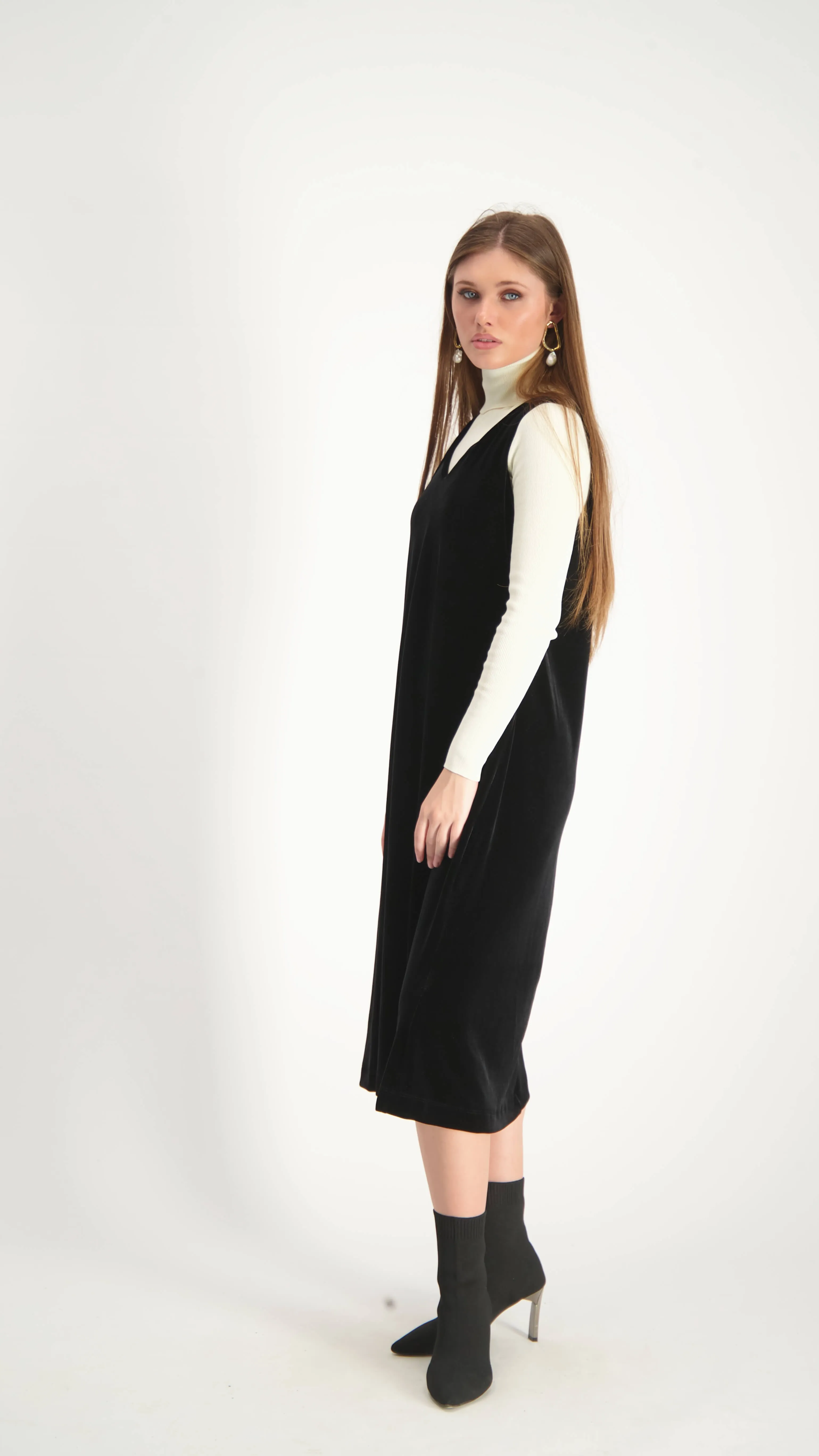 Velvet Sarafan Dress / Black