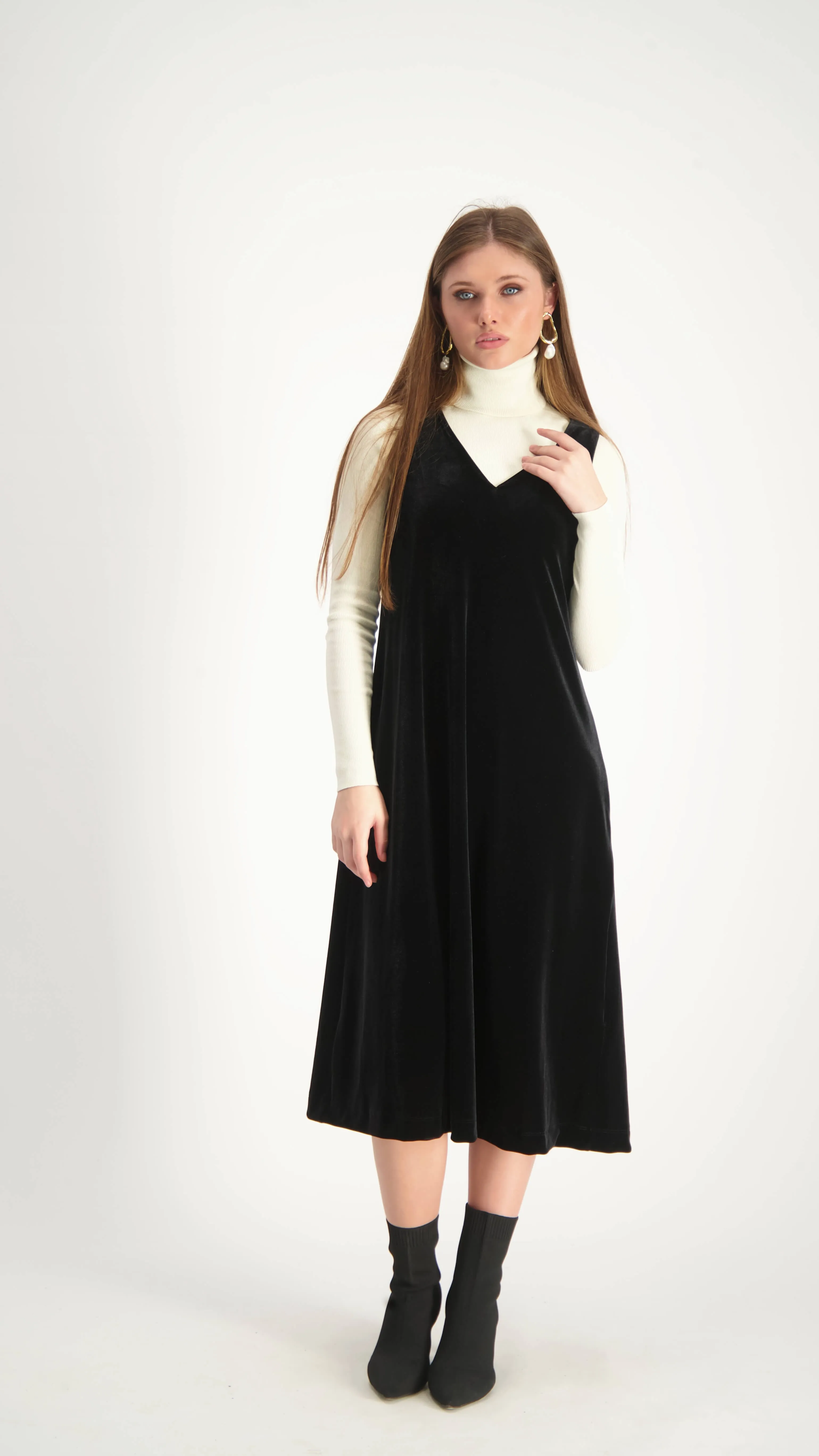 Velvet Sarafan Dress / Black