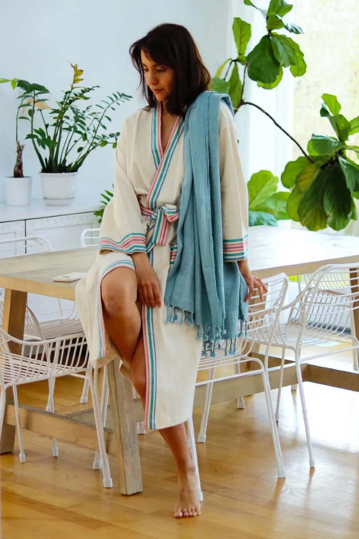 Waffle-weave Turkish Towel Powder Blue