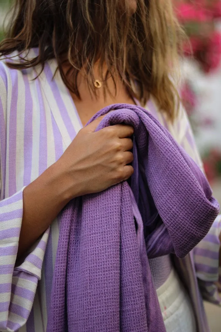 Waffle-weave Turkish Towel Purple