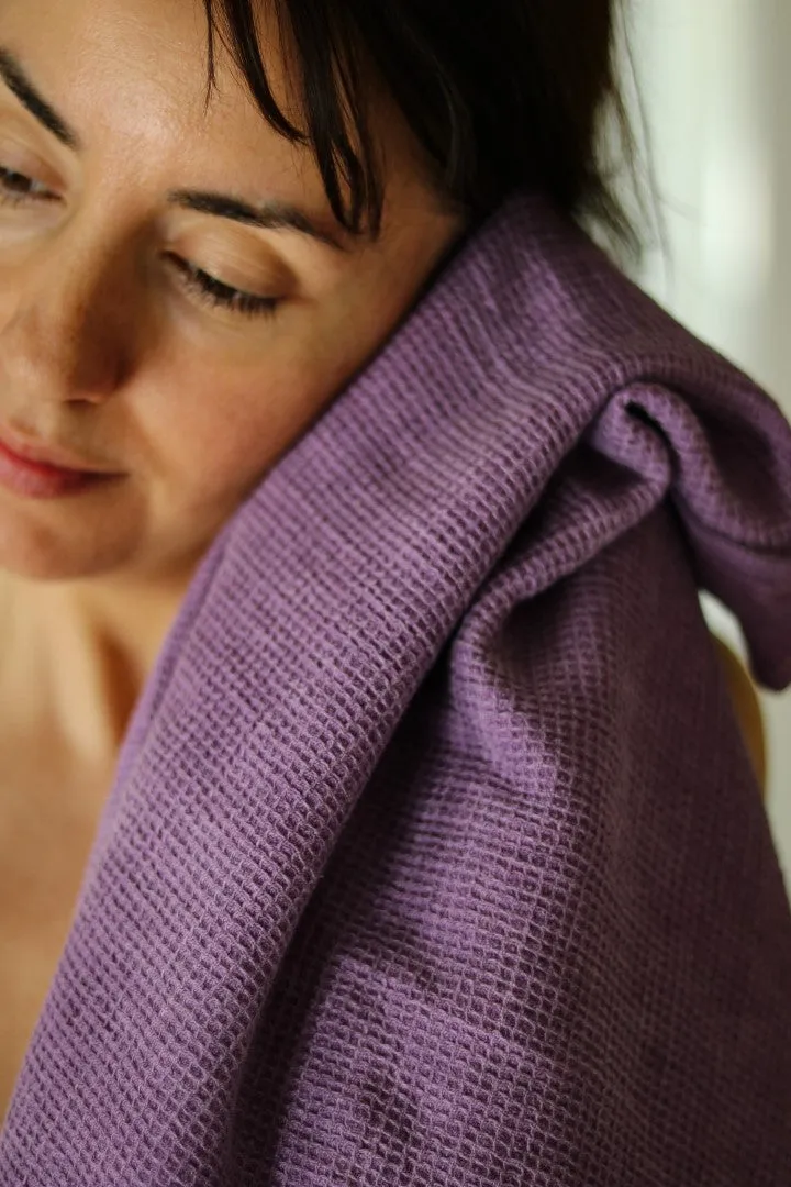 Waffle-weave Turkish Towel Purple