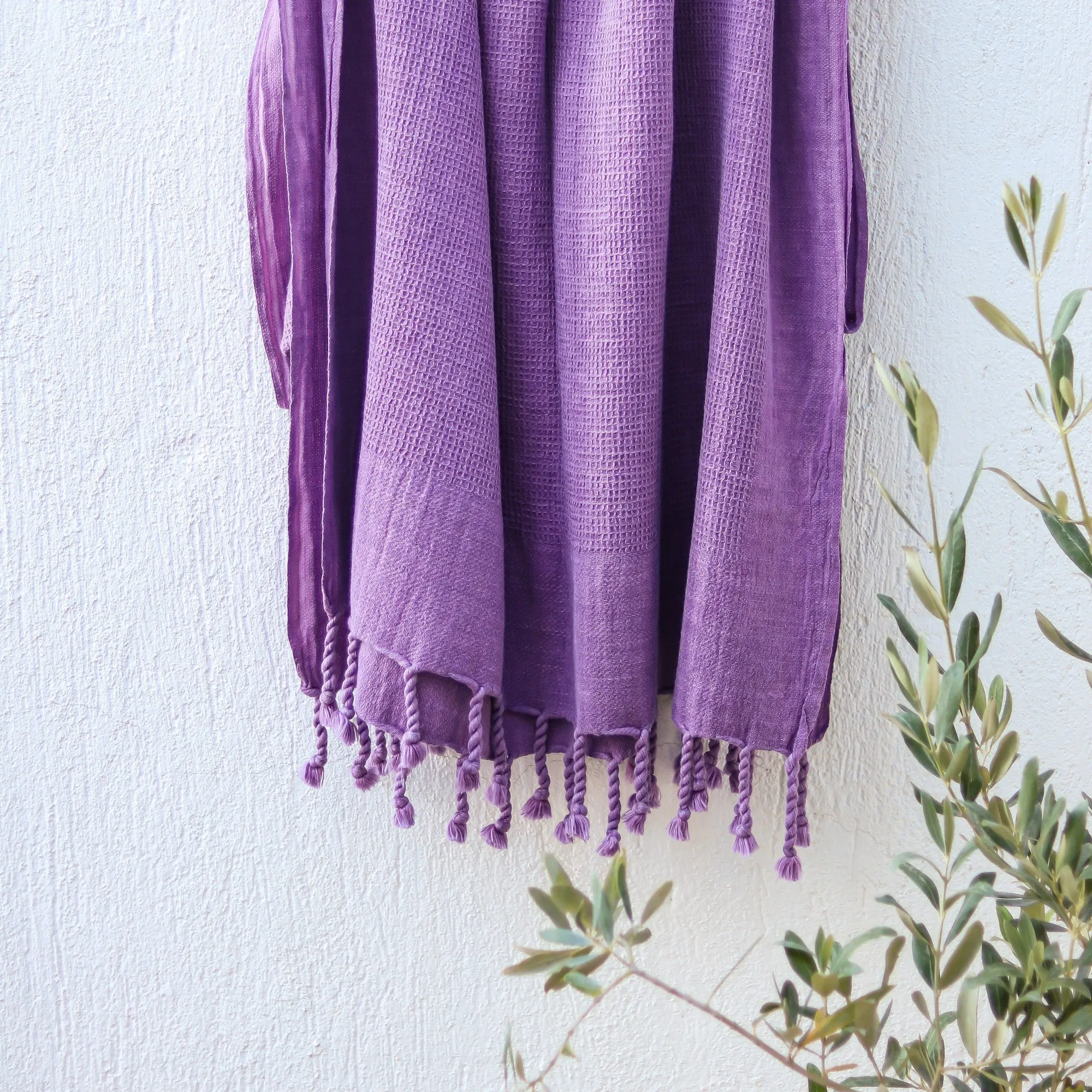 Waffle-weave Turkish Towel Purple