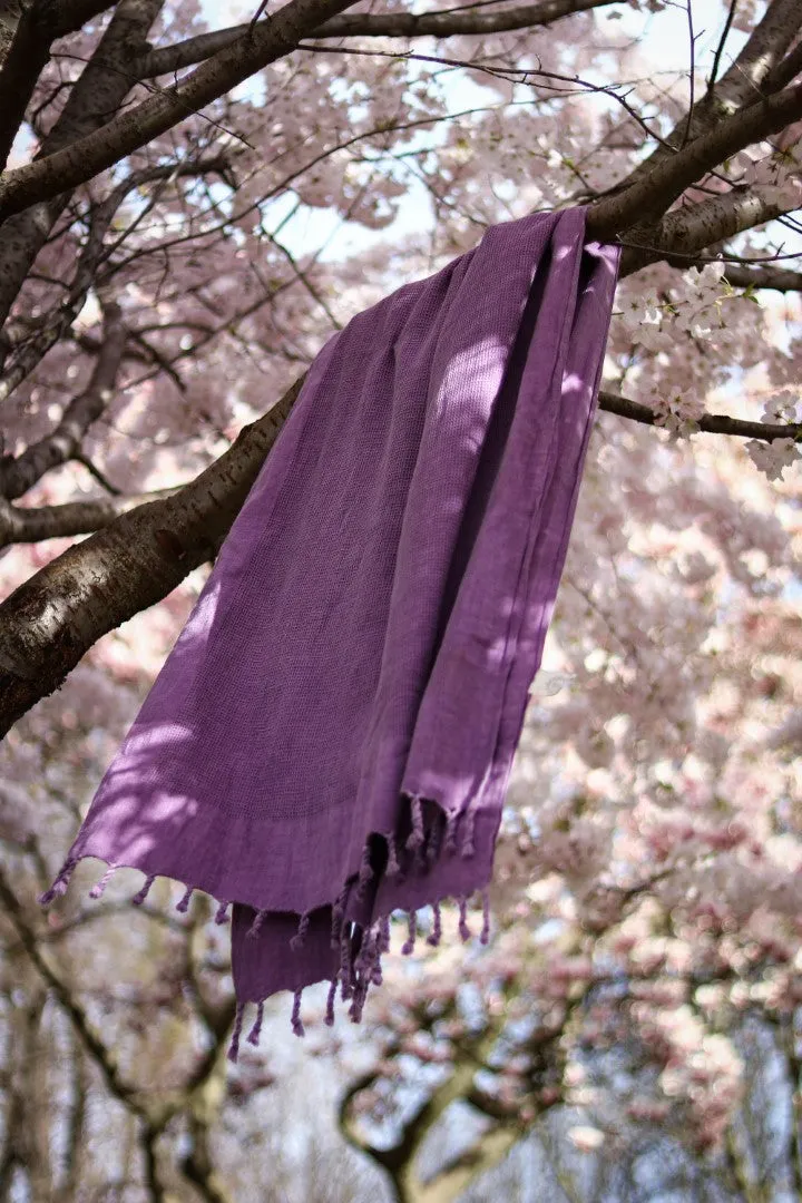 Waffle-weave Turkish Towel Purple