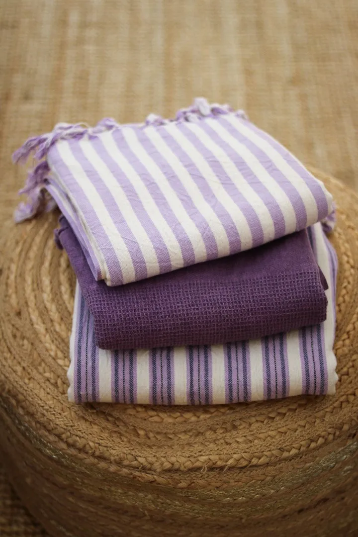 Waffle-weave Turkish Towel Purple