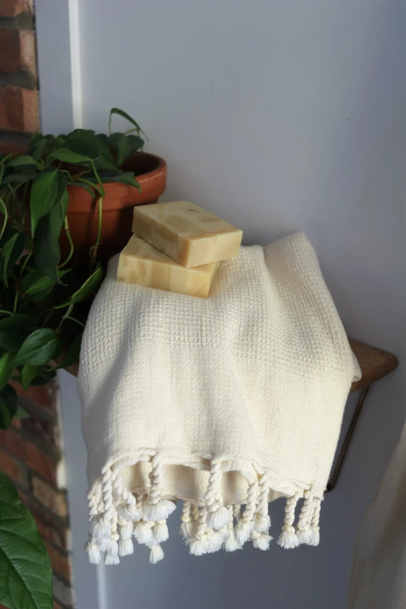 Waffle-weave Turkish Towel White