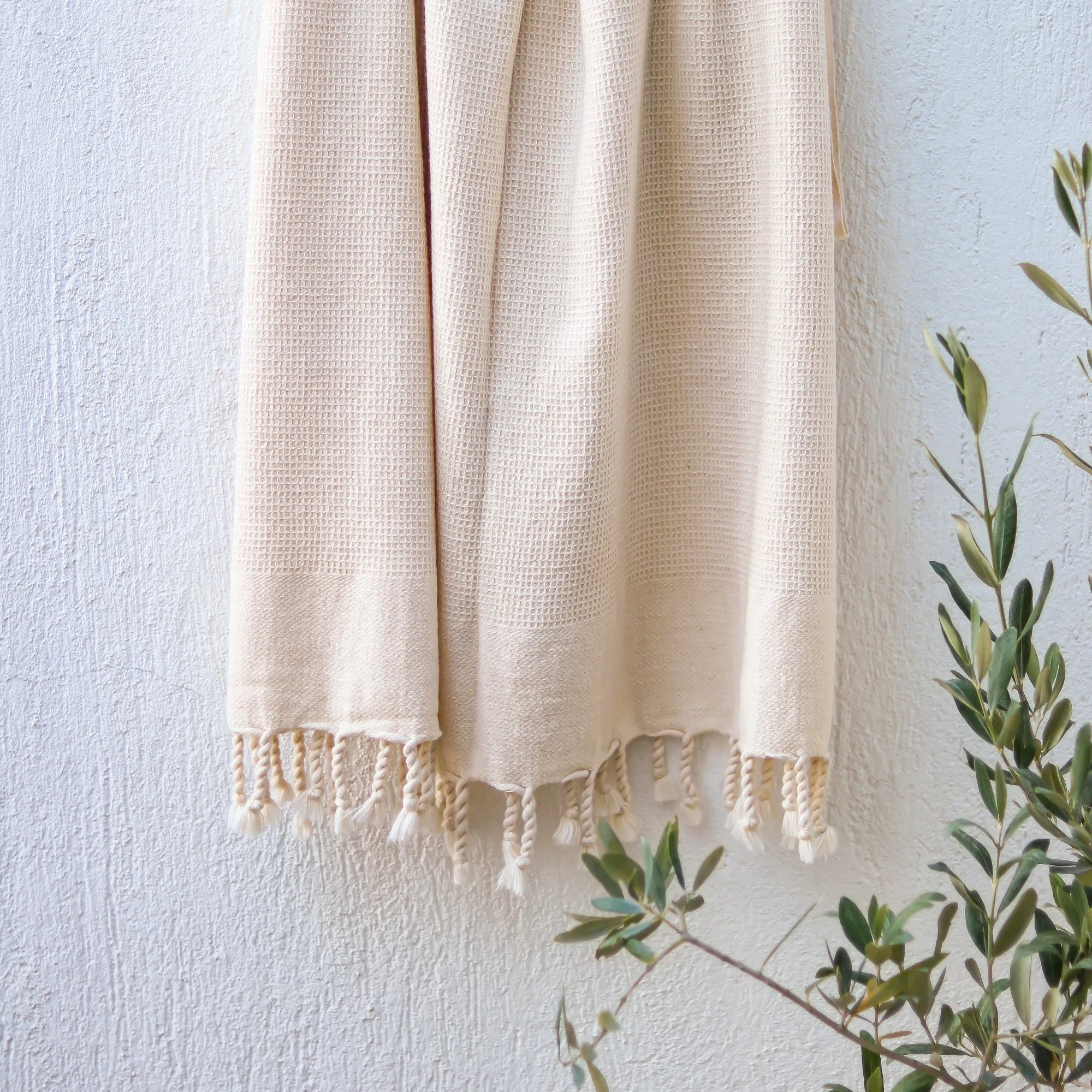 Waffle-weave Turkish Towel White